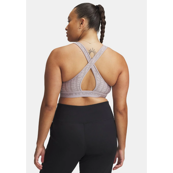 UNDER ARMOUR biustonosz sportowy Crossback Mid Print, Kolor: szary, Rozmiar: XS, 4 zdjęcie