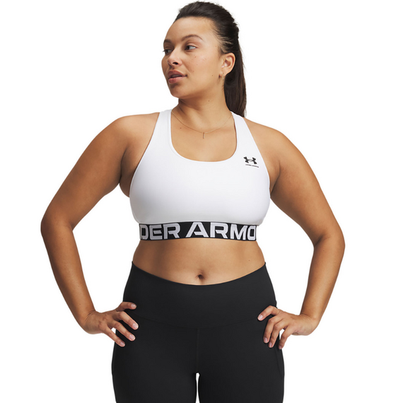 UNDER ARMOUR biustonosz sportowy do ćwiczeń HG Mid biały, Kolor: biały, Rozmiar: M