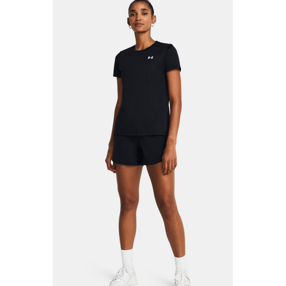 UNDER ARMOUR koszulka t-shirt damski sportowy Tech SSV- Solid czarna, Kolor: czarny, Rozmiar: M, 6 zdjęcie
