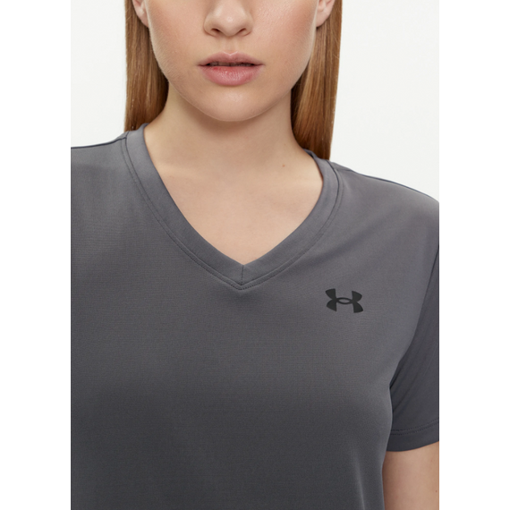 UNDER ARMOUR koszulka t-shirt damski sportowy Tech SSV- Solid szara, Kolor: szary, Rozmiar: XS, 3 zdjęcie