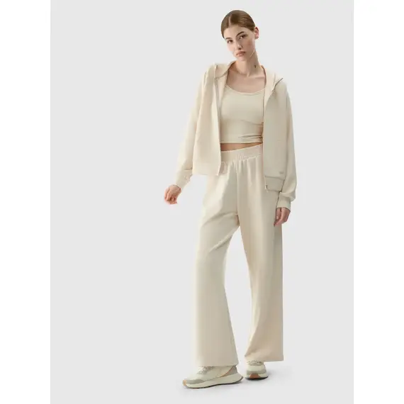 4F bluza dresowa damska na zamek 4FWSS25TSWSF1577 beżowa, Kolor: beżowy, Rozmiar: XS, 4 zdjęcie