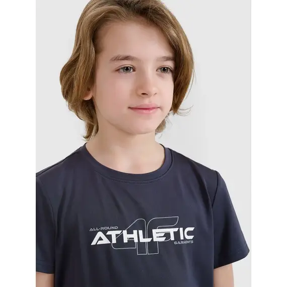 4F koszulka sportowa t-shirt dziecięcy 4FJWSS25TFTSM1209 szara, Kolor: szary, Rozmiar: 146/152, 3 zdjęcie