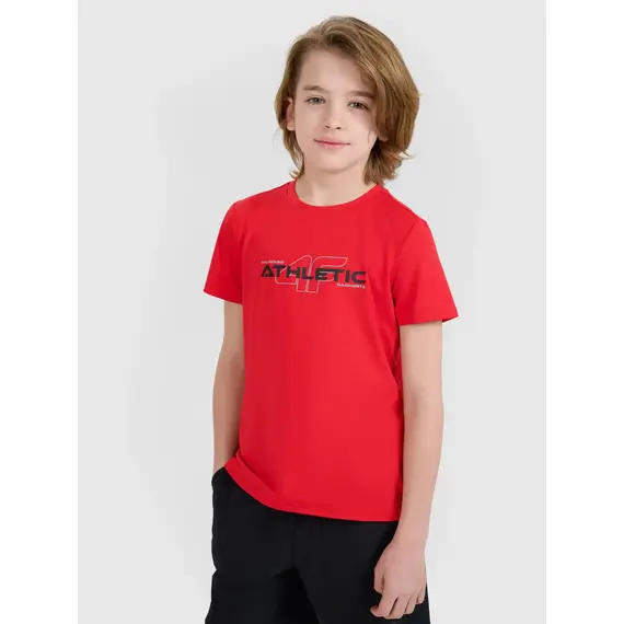 4F koszulka sportowa t-shirt dziecięcy 4FJWSS25TFTSM1209 czerwona, Kolor: czerwony, Rozmiar: 146/152