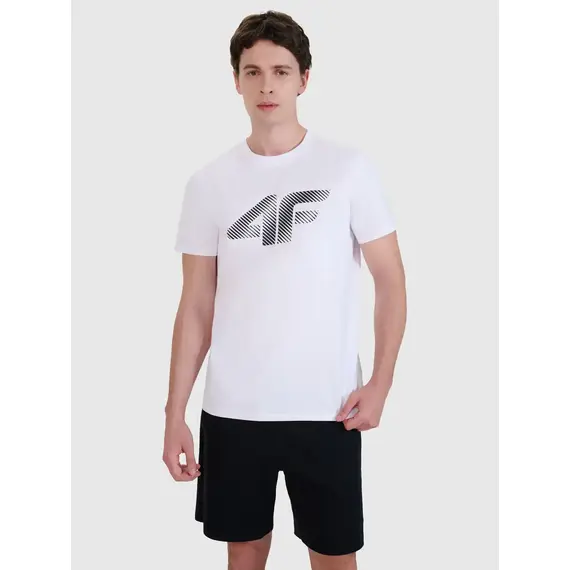 4F t-shirt męski koszulka bawełniana 4FWMM00TTSHM2257 biały, Kolor: biały, Rozmiar: S