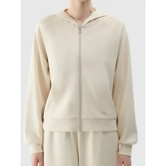 4F bluza dresowa damska na zamek 4FWSS25TSWSF1577 beżowa, Kolor: beżowy, Rozmiar: XS, 2 zdjęcie