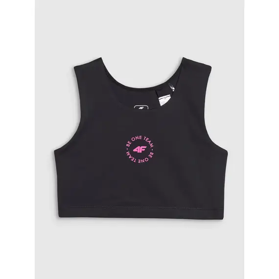 4F biustonosz sportowy szybkoschnący dziewczęcy 4FJWSS25USBAF148 czarny, Kolor: czarny, Rozmiar: 146/152, 4 zdjęcie