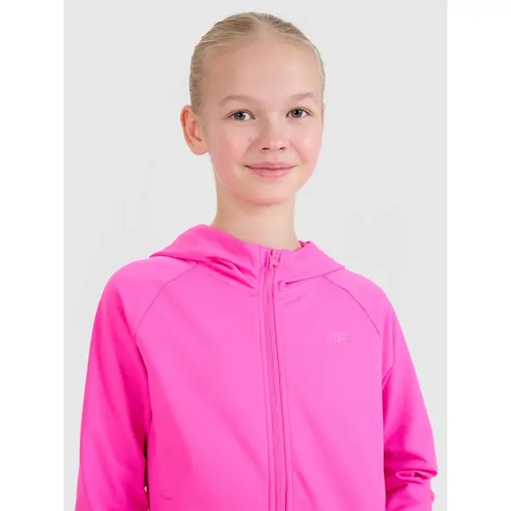 4F bluza sportowa dla dziewczynek 4FJWSS25TFSWF448 różowa, Kolor: różowy, Rozmiar: 134/140, 3 zdjęcie