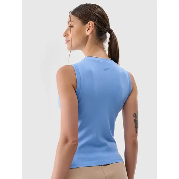 4F Zestaw 3 x top prążkowany bawełniany damski na ramiączkach 4FWMM00TSLEF132 multikolor, 14 zdjęcie