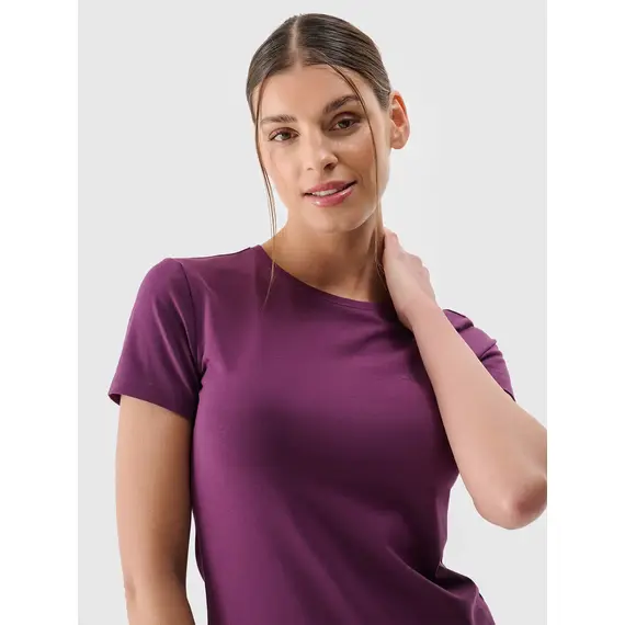 4F koszulka bawełniana damska do ćwiczeń 4FWSS25TTSHF2351 fioletowa, Kolor: fioletowy, Rozmiar: XS, 7 zdjęcie 4F koszulka bawełniana damska do ćwiczeń 4FWSS25TTSHF2351 fioletowa, Kolor: fioletowy, Rozmiar: XS, 7 zdjęcie