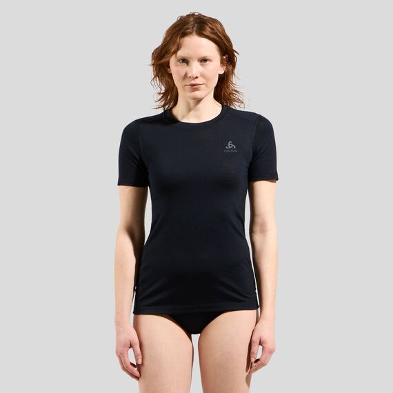 Koszulka z krótkim rękawem damska ODLO Merino 160 BL Top Crew Neck S/S czarna