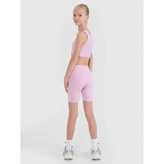 4F krótkie legginsy dziecięce sportowe 4FJWSS25TFSTF041 czarne, Kolor: różowy, Rozmiar: 134/140, 3 zdjęcie