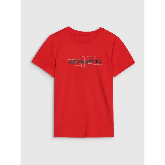 4F koszulka sportowa t-shirt dziecięcy 4FJWSS25TFTSM1209 czerwona, Kolor: czerwony, Rozmiar: 122/128, 5 zdjęcie