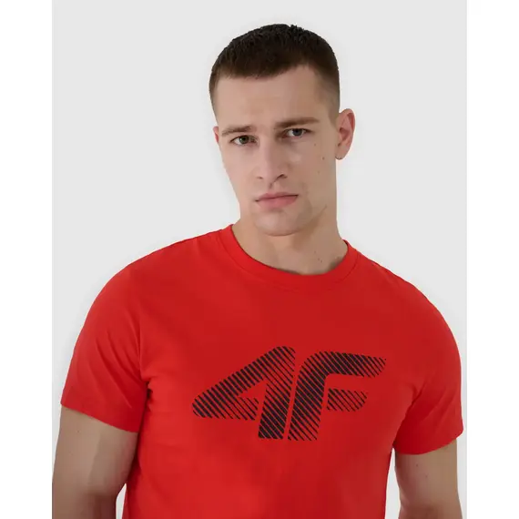 4F t-shirt męski koszulka bawełniana 4FWMM00TTSHM2257 czerwony, Kolor: czerwony, Rozmiar: S, 3 zdjęcie