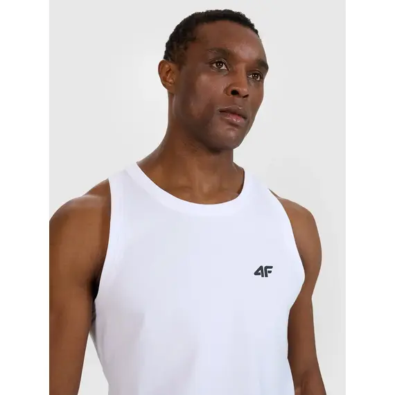 4F bezrękawnik męski koszulka do ćwiczeń 4FWMM00TSLEM126 biała, Kolor: biały, Rozmiar: S, 4 zdjęcie
