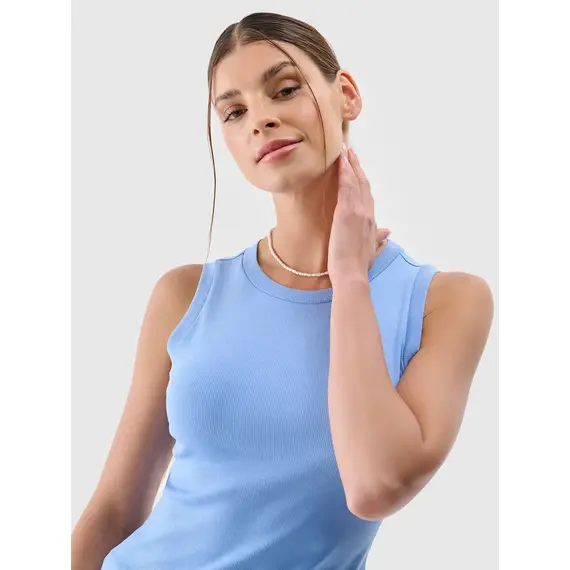 4F top prążkowany bawełniany damski na ramiączkach 4FWMM00TSLEF132 niebieski, Kolor: niebieski, Rozmiar: XS, 3 zdjęcie 4F top prążkowany bawełniany damski na ramiączkach 4FWMM00TSLEF132 niebieski, Kolor: niebieski, Rozmiar: XS, 3 zdjęcie