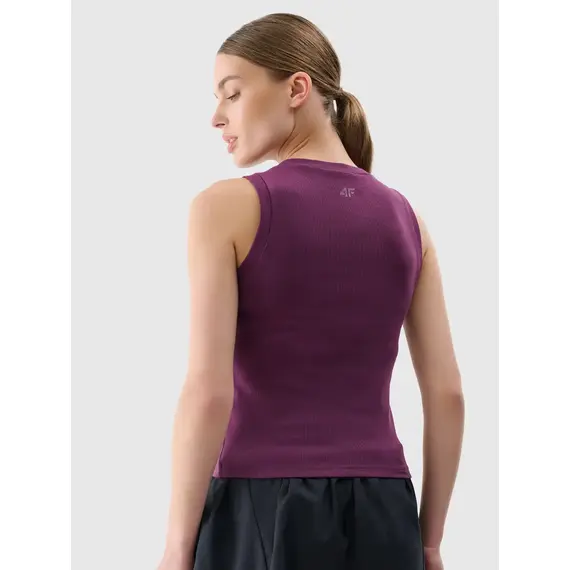 4F top prążkowany bawełniany damski na ramiączkach 4FWMM00TSLEF132 fioletowy, Kolor: fioletowy, Rozmiar: XS, 2 zdjęcie 4F top prążkowany bawełniany damski na ramiączkach 4FWMM00TSLEF132 fioletowy, Kolor: fioletowy, Rozmiar: XS, 2 zdjęcie