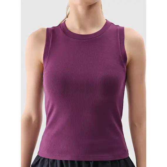 4F top prążkowany bawełniany damski na ramiączkach 4FWMM00TSLEF132 fioletowy, Kolor: fioletowy, Rozmiar: XS, 4 zdjęcie 4F top prążkowany bawełniany damski na ramiączkach 4FWMM00TSLEF132 fioletowy, Kolor: fioletowy, Rozmiar: XS, 4 zdjęcie