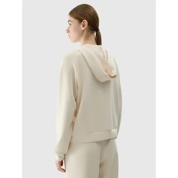 4F bluza dresowa damska na zamek 4FWSS25TSWSF1577 beżowa, Kolor: beżowy, Rozmiar: XS, 5 zdjęcie