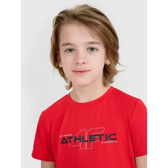 4F koszulka sportowa t-shirt dziecięcy 4FJWSS25TFTSM1209 czerwona, Kolor: czerwony, Rozmiar: 134/140, 2 zdjęcie
