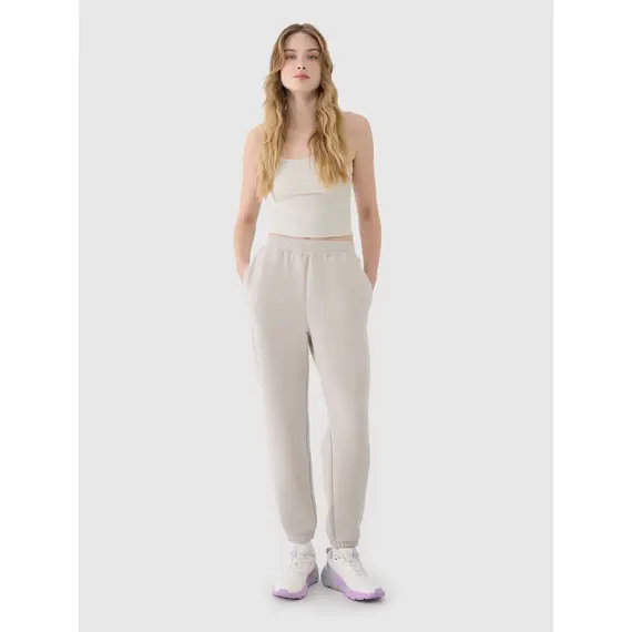 4F spodnie dresowe treningowe damskie 4FWSS25TTROF1010 beżowe, Kolor: beżowy, Rozmiar: M, 2 zdjęcie