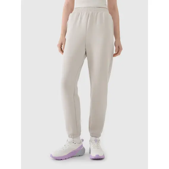 4F spodnie dresowe treningowe damskie 4FWSS25TTROF1010 beżowe, Kolor: beżowy, Rozmiar: L, 3 zdjęcie