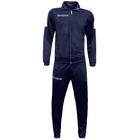 GIVOVA dres męski komplet spodnie i bluza TR033 granatowy/biały, Kolor: biały, Rozmiar: M