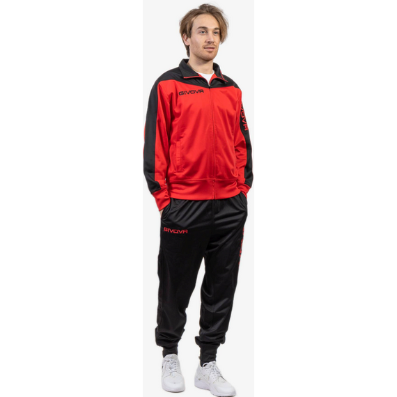 GIVOVA dres męski komplet spodnie i bluza TR036 czerwony, Kolor: czerwony, Rozmiar: XL, 3 zdjęcie