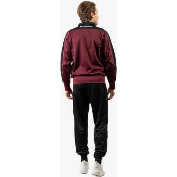 GIVOVA dres męski komplet spodnie i bluza TR036 czerwony, Kolor: grantowy, Rozmiar: S, 2 zdjęcie