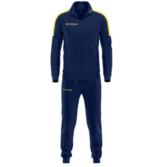 GIVOVA dres męski komplet spodnie i bluza TR033 żółty, Kolor: żółty, Rozmiar: L