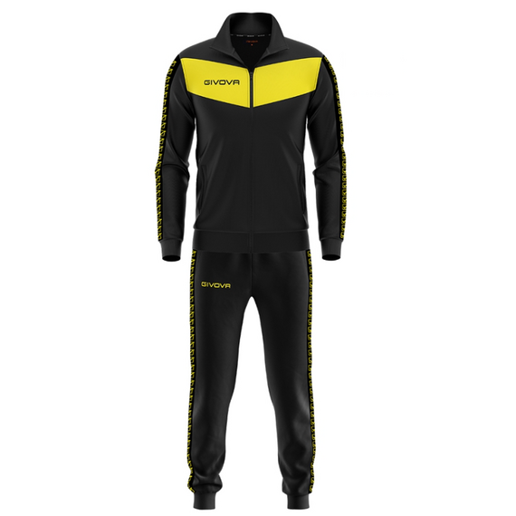 GIVOVA dres męski komplet spodnie i bluza TR018B czarny, Kolor: czarny, Rozmiar: S