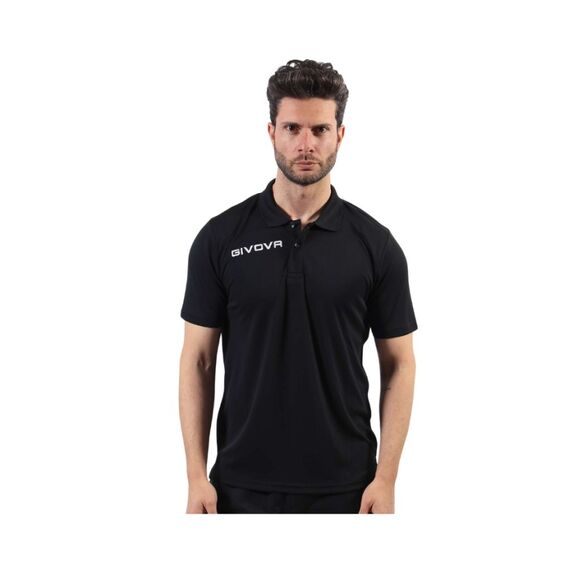 GIVOVA koszulka polo sportowa męska PK01 czarna, Kolor: czarny, Rozmiar: L