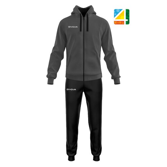 GIVOVA komplet dresowy męski bluza i spodnie TT014 szary/czarny, Kolor: szary, Rozmiar: M