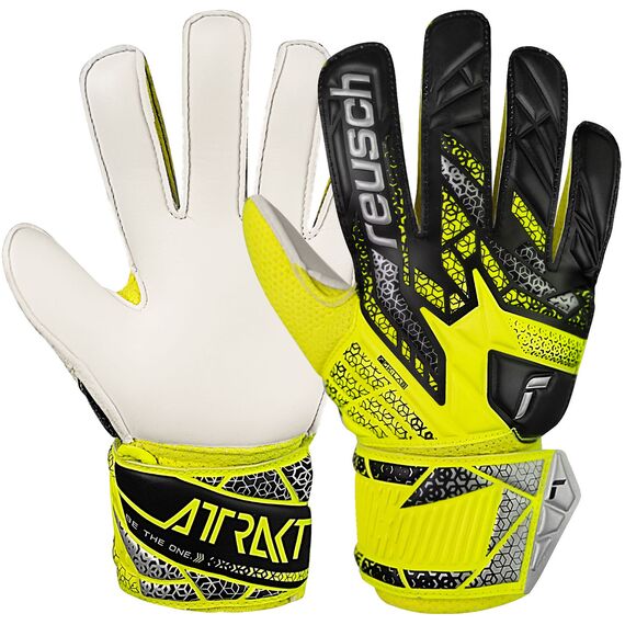 REUSCH rękawice bramkarskie Attrakt Solid Junior, Kolor: żółty, Rozmiar: 6