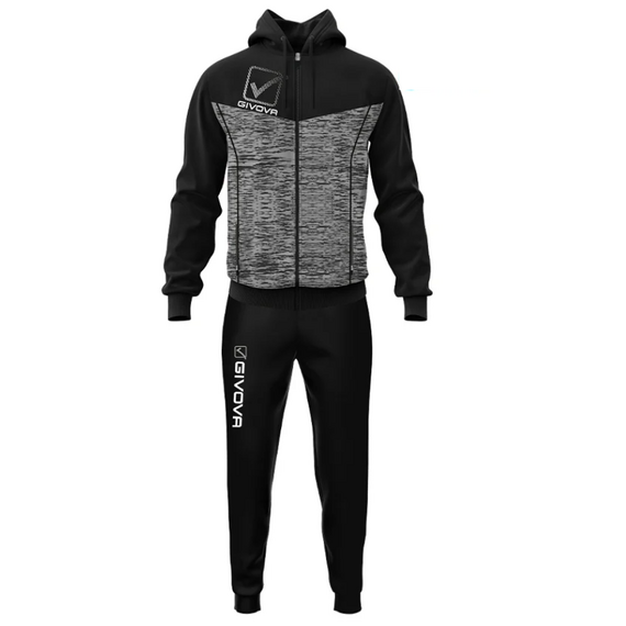 GIVOVA dres męski komplet spodnie i bluza TR018P czarny, Kolor: czarny, Rozmiar: XL