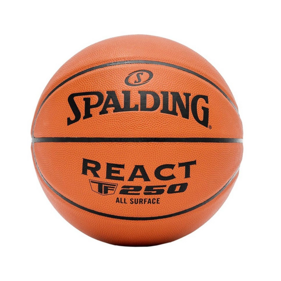 SPALDING piłka do koszykówki REACT TF-250 pomarańczowa + pompka, 5 zdjęcie