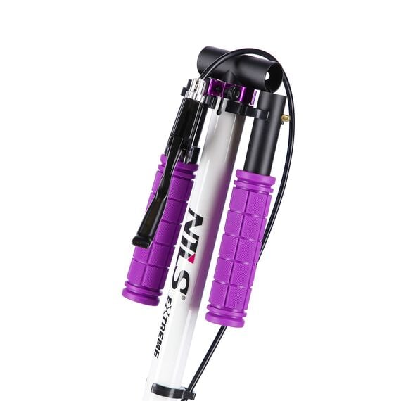 NILS EXTREME hulajnoga młodzieżowa z kauczukowymi kołami HM0180 biała/fioletowy, Kolor: fioletowy, Waga: 4kg, 3 zdjęcie