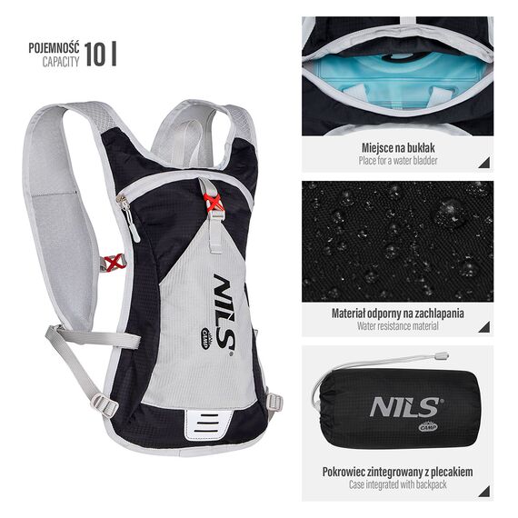 NILS CAMP plecak biegowy z miejscem na bukłak 10L TRIPPER NC1708 czarny, Kolor: czarny, Rozmiar: one size, 12 zdjęcie