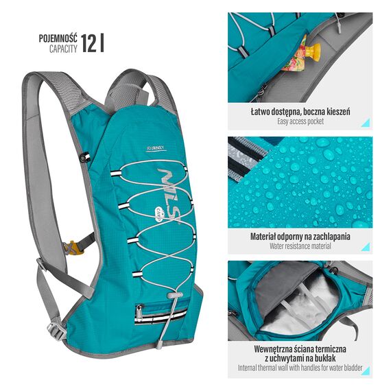 NILS CAMP plecak biegowy z miejscem na bukłak 12L JOURNEY NC1797 zielony, Kolor: zielony, Rozmiar: one size, 14 zdjęcie