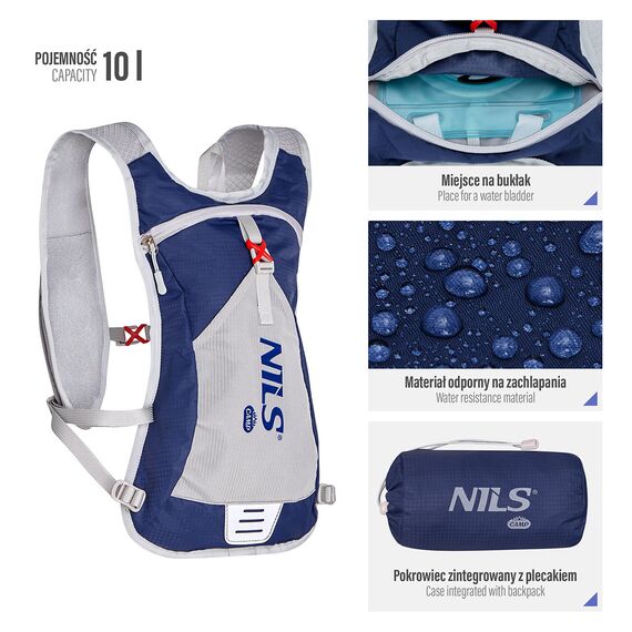 NILS CAMP plecak biegowy z miejscem na bukłak 10L TRIPPER NC1708 niebieski, Kolor: niebieski, Rozmiar: one size, 12 zdjęcie