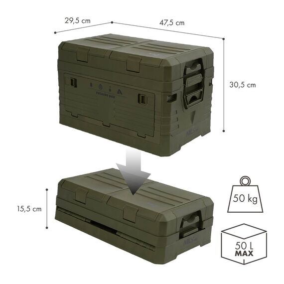 NILS CAMP skrzynia turystyczna kempingowa przechowywania 50L NCB4003 zielona, Kolor: zielony, Rozmiar: 50l, 14 zdjęcie