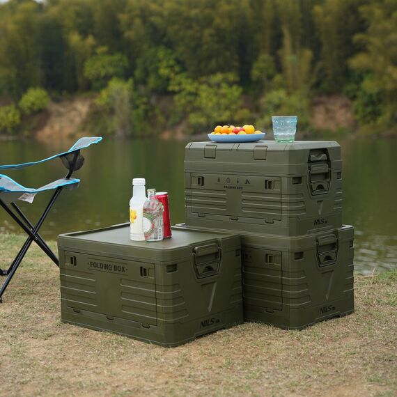 NILS CAMP skrzynia turystyczna kempingowa przechowywania 50L NCB4003 zielona, Kolor: zielony, Rozmiar: 50l, 3 zdjęcie
