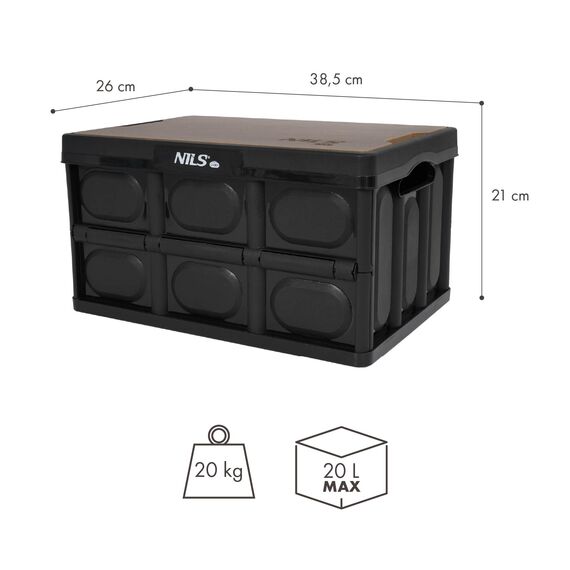 NILS CAMP skrzynia turystyczna kempingowa przechowywania 20L NCB4005 czarny, 13 zdjęcie