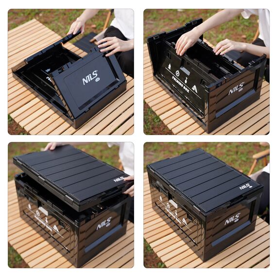 NILS CAMP skrzynia turystyczna kempingowa przechowywania 50L NCB4006 czarny, 16 zdjęcie