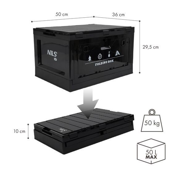 NILS CAMP skrzynia turystyczna kempingowa przechowywania 50L NCB4006 czarny, 15 zdjęcie