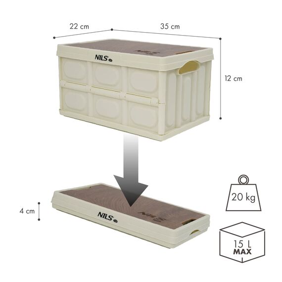 NILS CAMP skrzynia turystyczna kempingowa przechowywania 15L NCB4007 biały, 15 zdjęcie