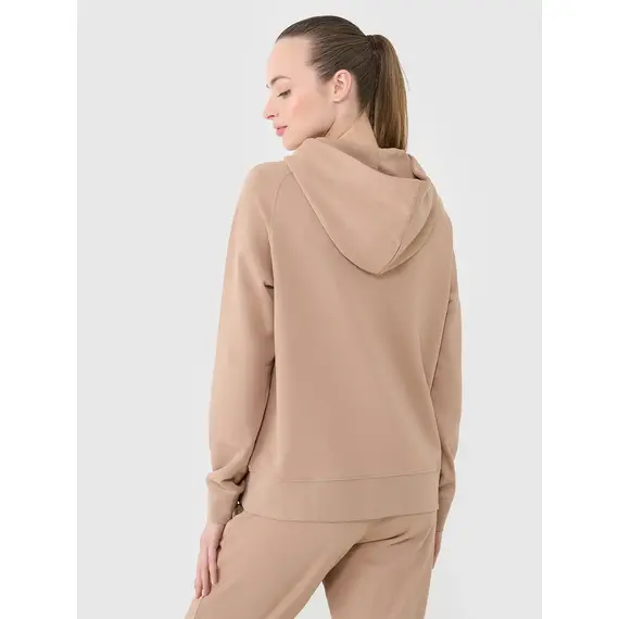 4F bluza dresowa damska z kapturem bawełniana 4FWSS25TSWSF1620 beżowa, Kolor: beżowy, Rozmiar: S, 5 zdjęcie