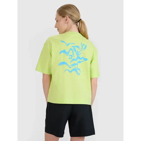 4F t-shirt damski koszulka bawełniana 4FWSS25TTSHF1967 zielona, Kolor: zielony, Rozmiar: XS, 2 zdjęcie