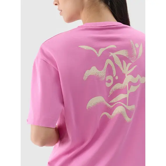 4F t-shirt damski koszulka bawełniana 4FWSS25TTSHF1967 różowa, Kolor: różowy, Rozmiar: L, 4 zdjęcie 4F t-shirt damski koszulka bawełniana 4FWSS25TTSHF1967 różowa, Kolor: różowy, Rozmiar: L, 4 zdjęcie