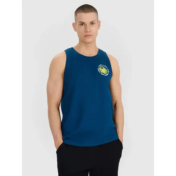 4F koszulka bez rękawów męska do ćwiczeń 4FWSS25TSLEM122 niebieska, Kolor: niebieski, Rozmiar: S, 2 zdjęcie