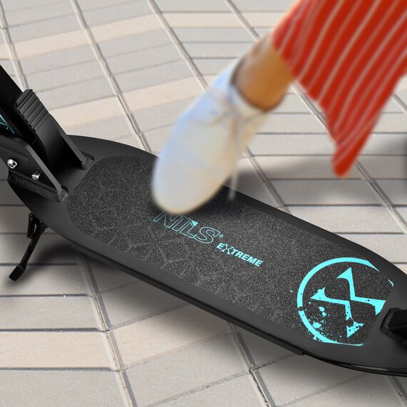 NILS EXTREME hulajnoga miejska z hamulcem ręcznym HM124T turkusowa, Kolor: niebieski, Waga: 6 kg, 2 zdjęcie